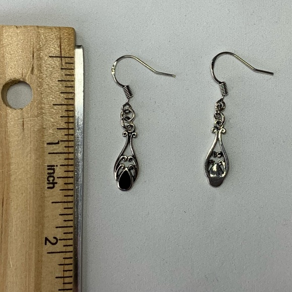 Silver Plated Dangle Earrings - Picture 3 of 3